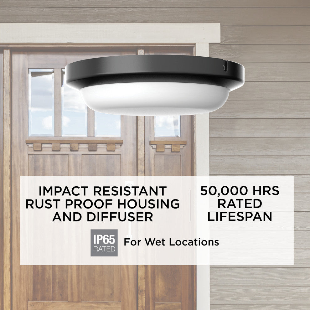 Dean 8'' LED Outdoor Flush Mount - Black