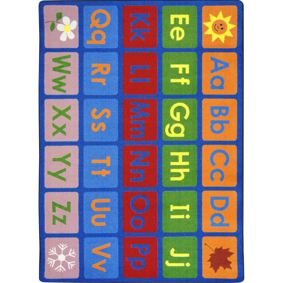 Kid Essentials Rug, Any Day Alphabet, Multicolored, 7'8"x10'9"