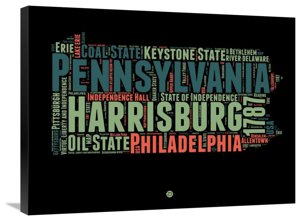 "Pennsylvania Word Cloud 1" Fine Art Print