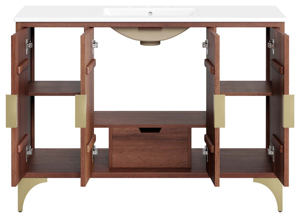 Daylight 48" Bathroom Vanity, White Walnut