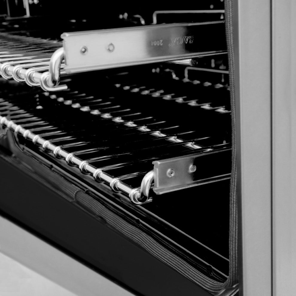 ZLINE 48" Dual Fuel Range, Stainless Steel With Matte Black Accents RAZ-48-MB