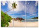 "Beautiful Beach at La Digue Seychelles" Wall Art, 3 Panels, 36"x28"