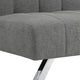 Sawyer Futon, Gray Fabric With Stainless Steel Legs