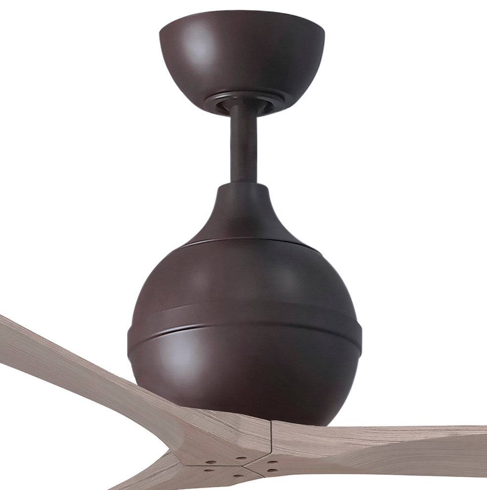 Irene-3 Paddle Fan, Textured Bronze, 52", Gray Ash Blades