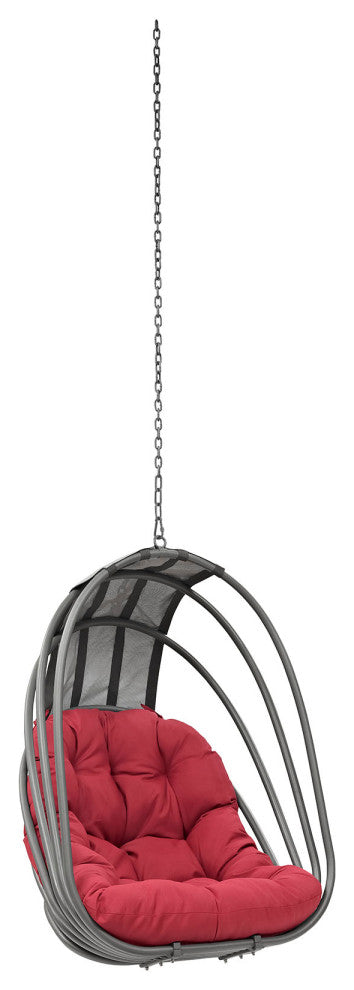 Red Whisk Outdoor Patio Swing Chair Without Stand