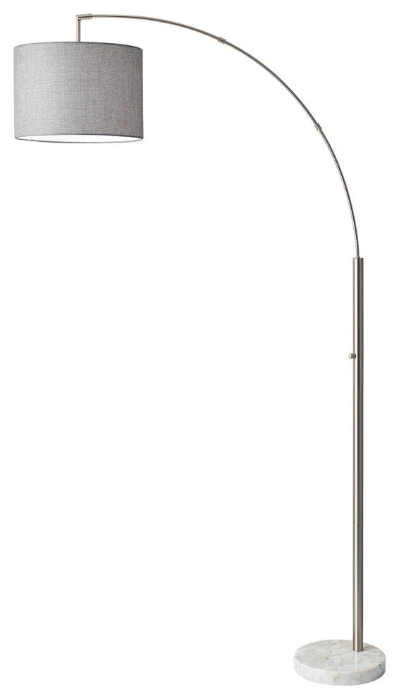 Bowery Arc Lamp, Brushed Steel