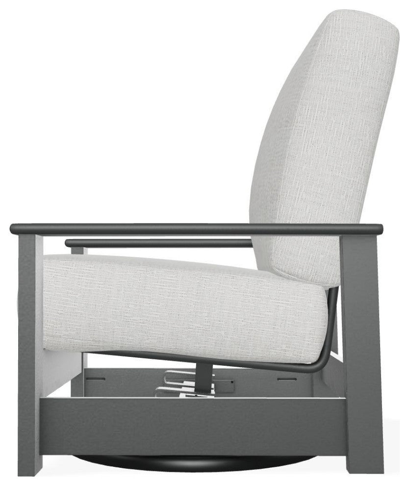 Leeward Deep Seat Outdoor Hidden Swivel Rocker, Grasscloth Cloud/Graphite
