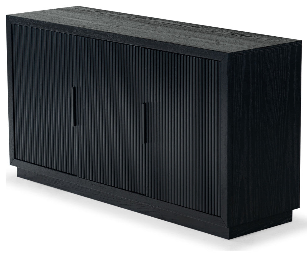 Safavieh Couture Shelbie 3 Door Reeded Sideboard, Black