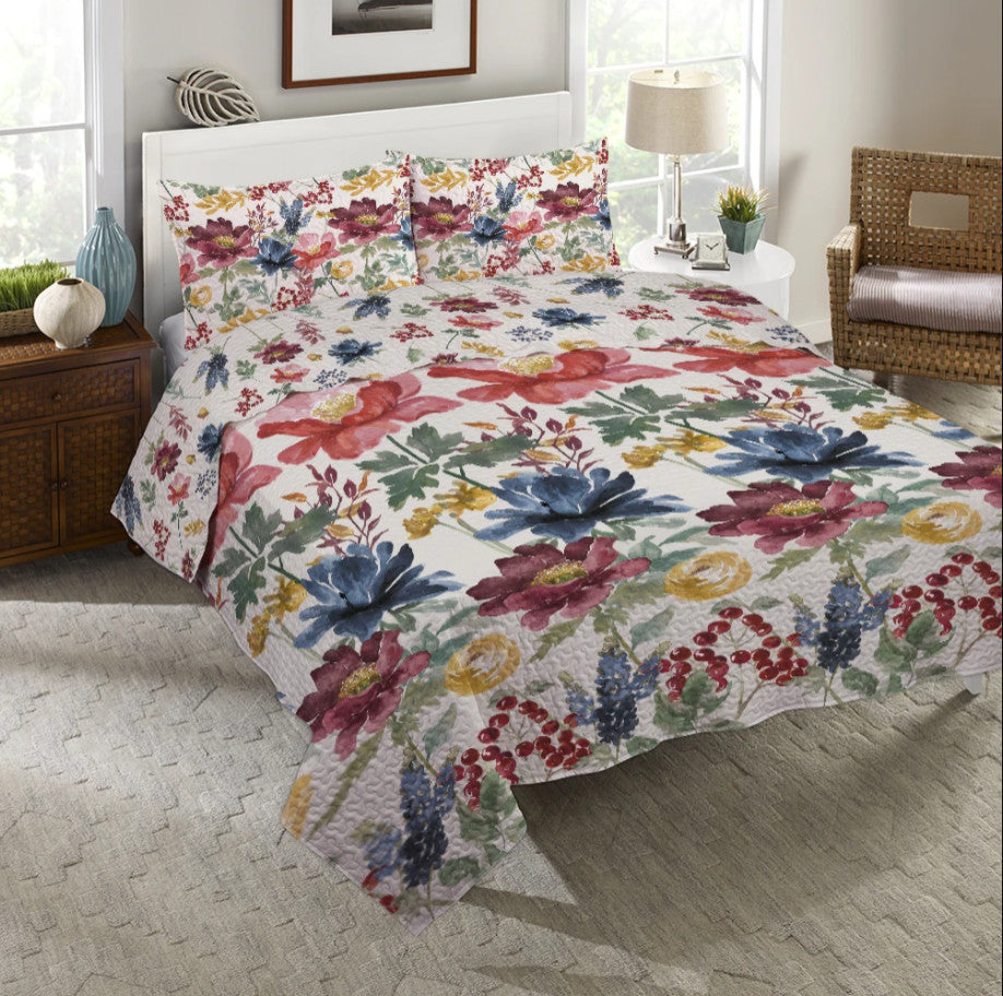 Watercolor Fall Twin Quilt Set