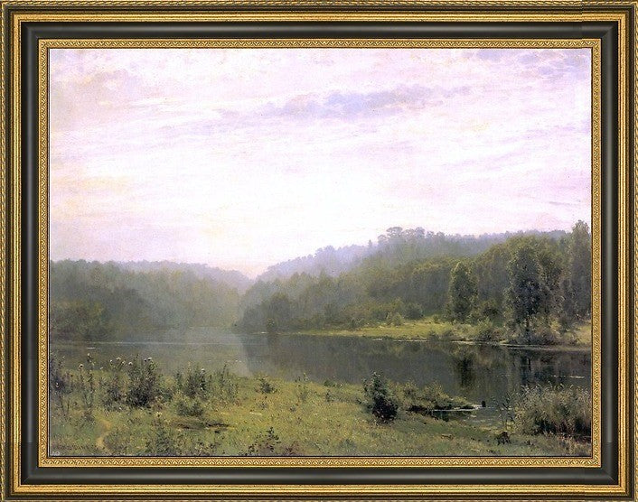 Ivan Ivanovich Shishkin Foggy Morning Framed Premium Canvas Print, 18"x24"