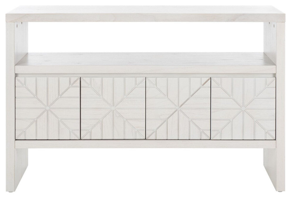 Safavieh Zella 4 Door Console Table, White Washed