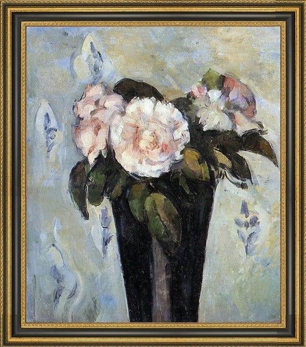 Paul Cezanne The Dark Blue Vase Framed Premium Canvas Print, 16"x20"