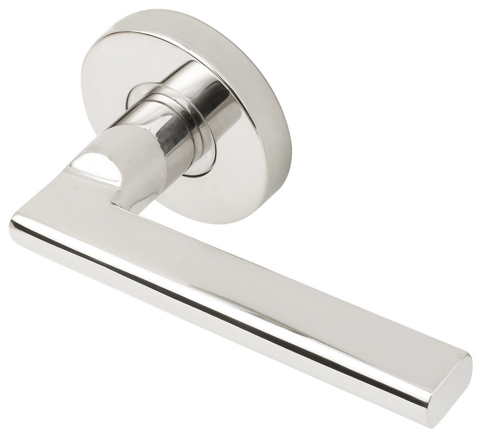 Sunrise Lever, Tubular Privacy, Polished Stainless Steel, 2-3/4" Backset