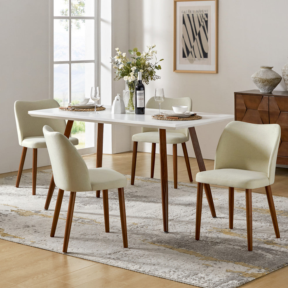 Modern Polyester Upholstered Dining Chair Set of 4, Ivy