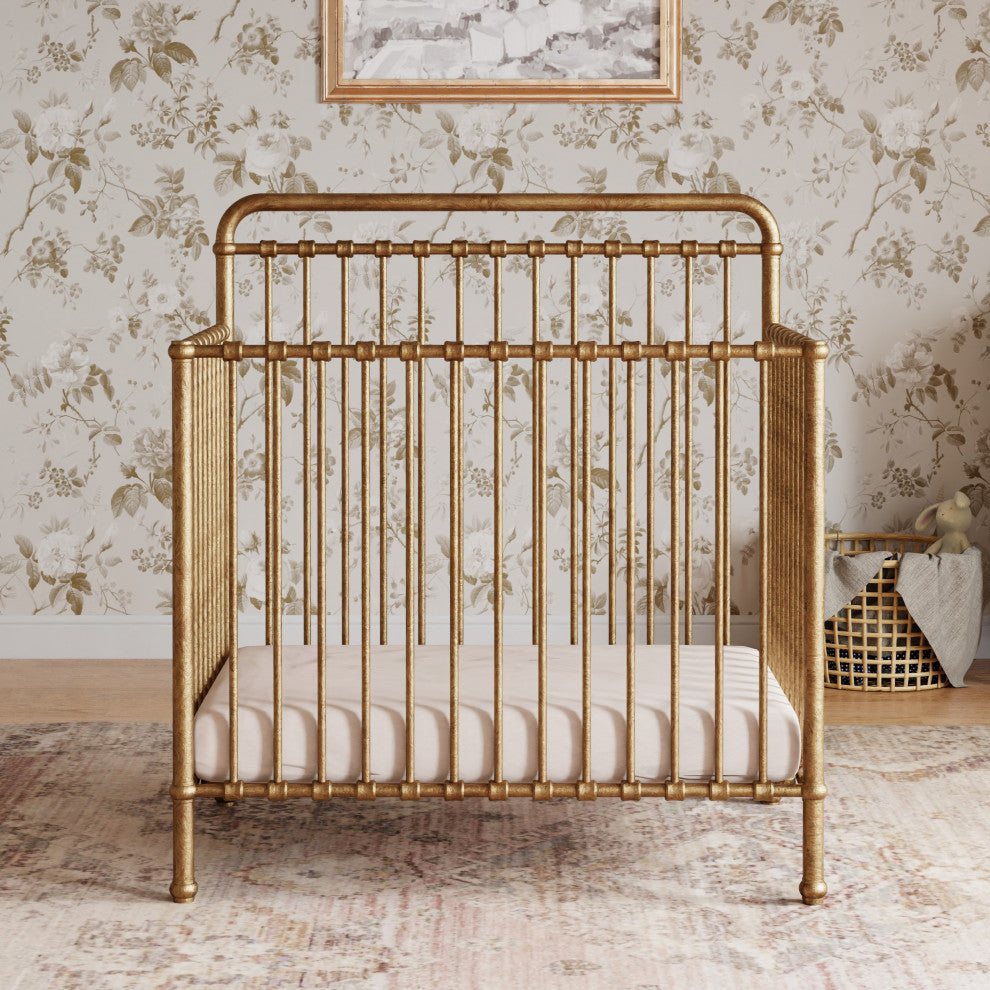 Winston 4-in-1 Convertible Mini Crib, Vintage Gold