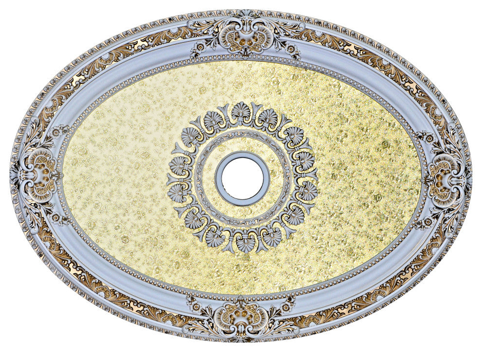 Artistry Lighting, Oval 43"x32" Antique White Ceiling Medallion (ART0811-F1-075)