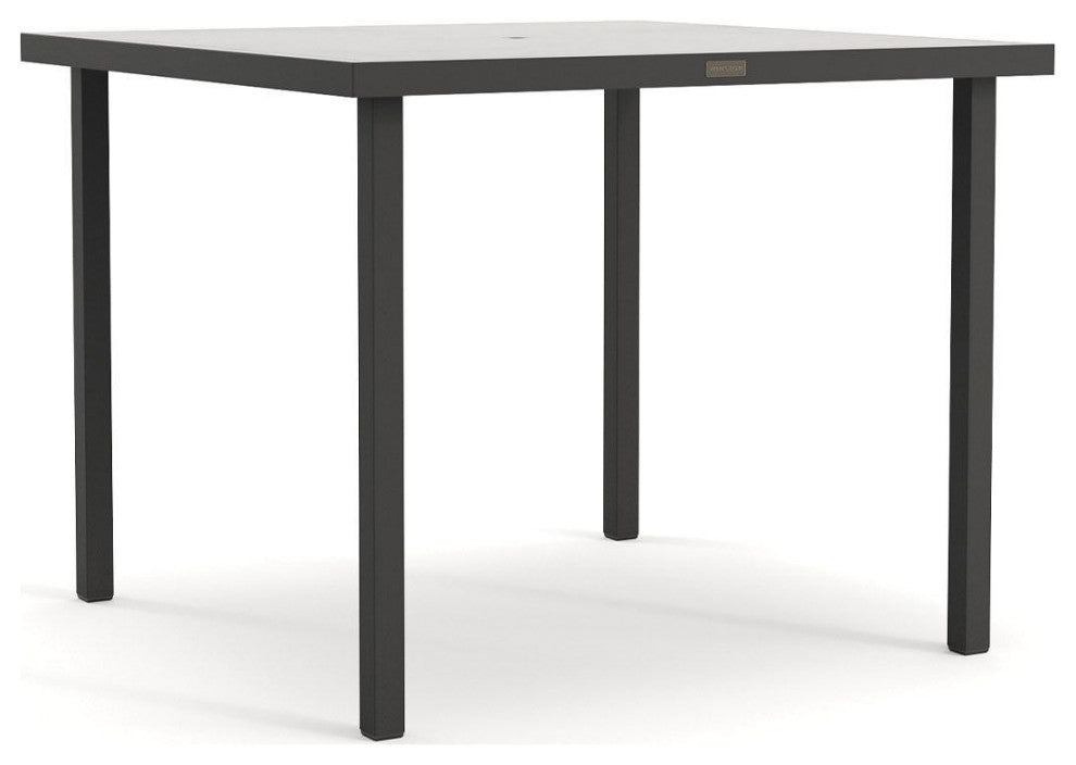 Solid Top 44" Square Balcony Table, Textured Pewter