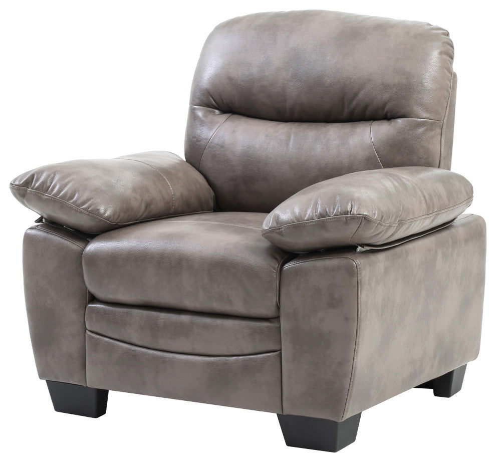 Rolando Faux Leather Chair, Gray
