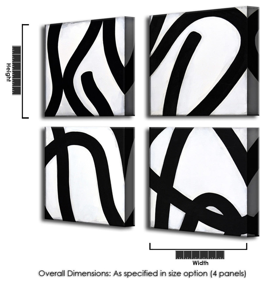 Ready2HangArt 'Curves I-IV' by Norman Wyatt Jr. 4-PC Canvas Art Set, 4-Pcs: 30"