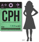 "CPH Copenhagen Luggage Tag 1" Fine Art Print