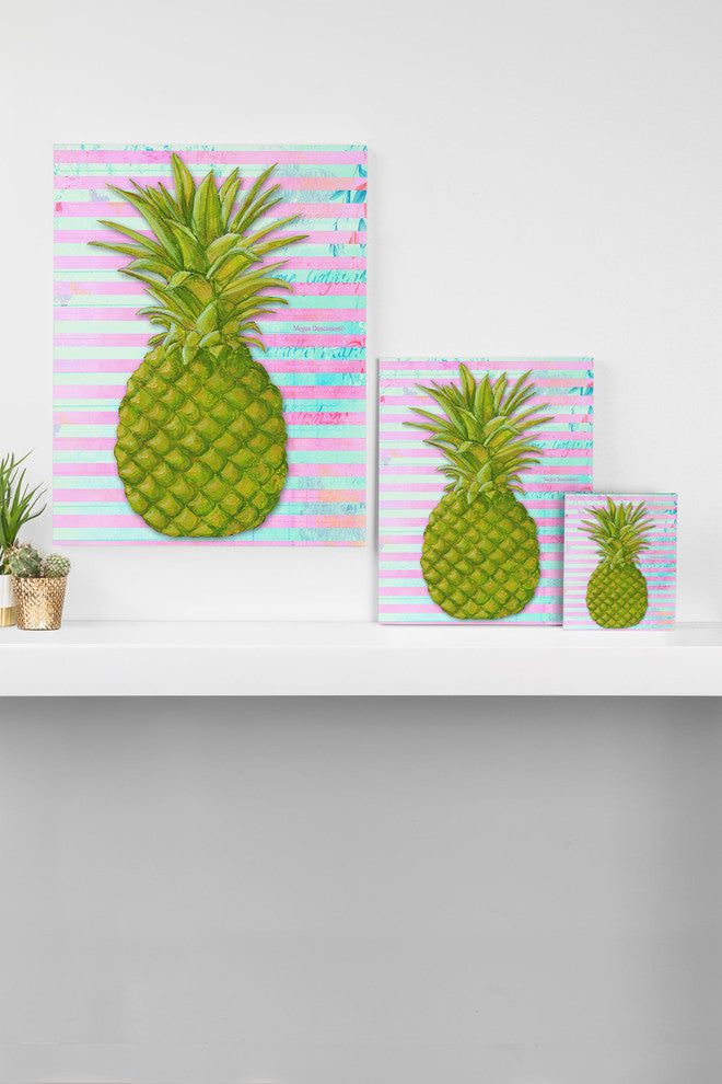 Deny Designs Madart Inc Striped Pineapple Art Canvas