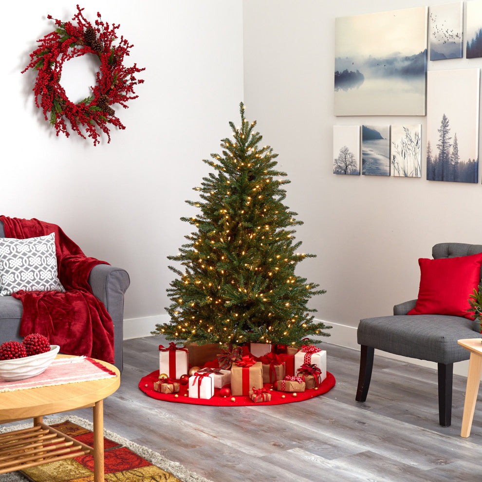 5' Napa Valley Fir Faux Xmas Tree W/ 350 Clear Lights and 1107 Bendable Branches