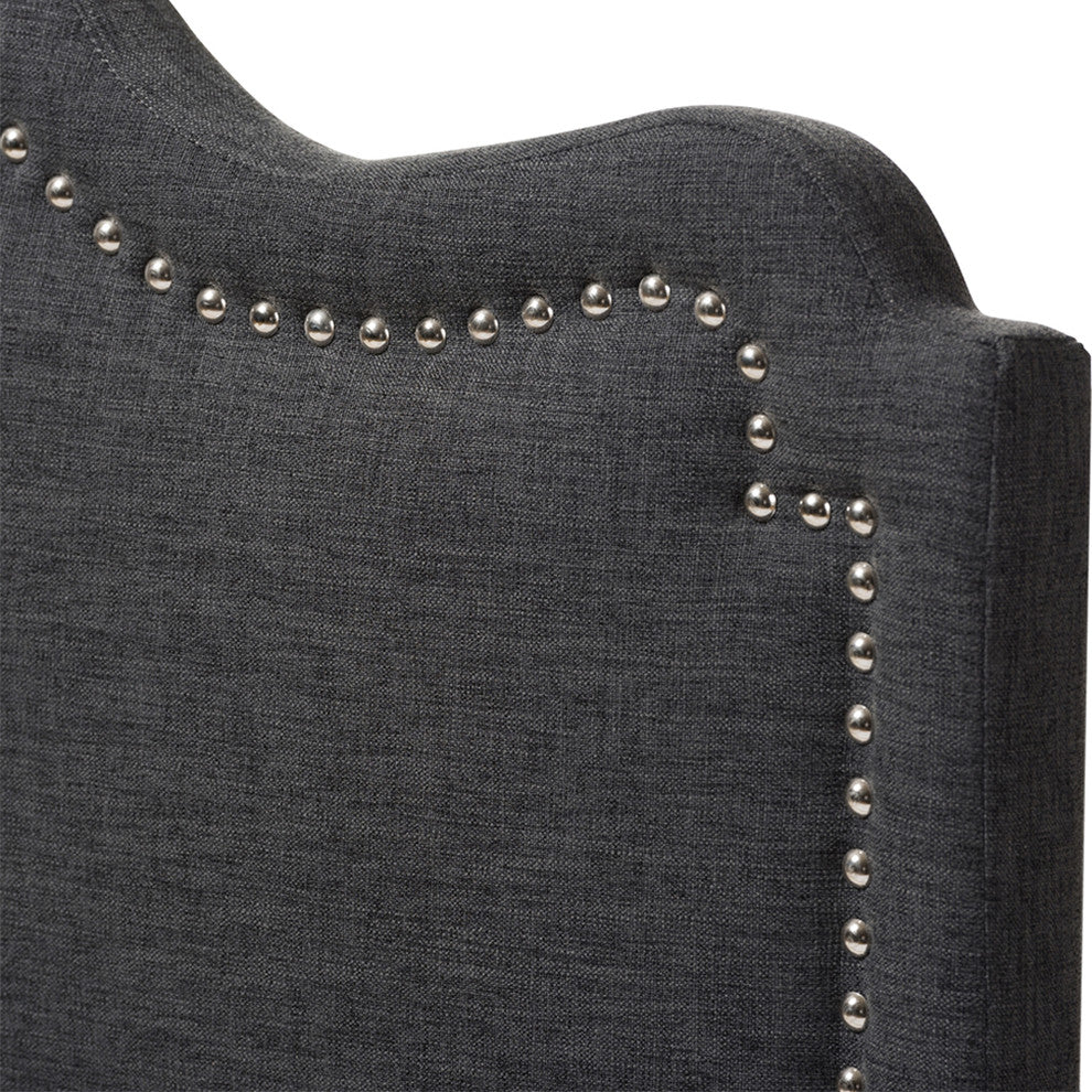 Nadeen Modern Dark Gray Fabric Full Size Headboard