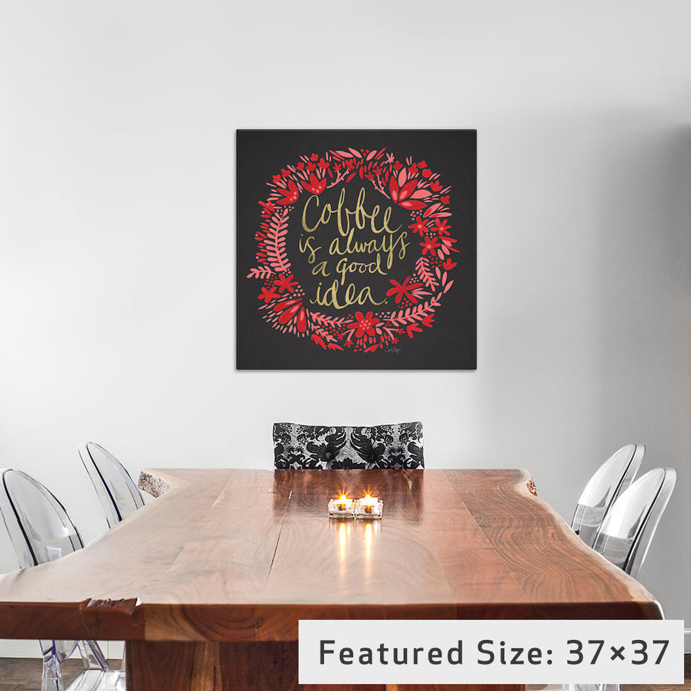 "Coffee Charcoal Artprint" by Cat Coquillette, 12x12x1.5