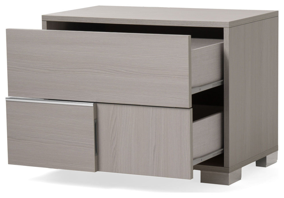 Modrest Ethan Italian Modern Gray Nightstand, Left