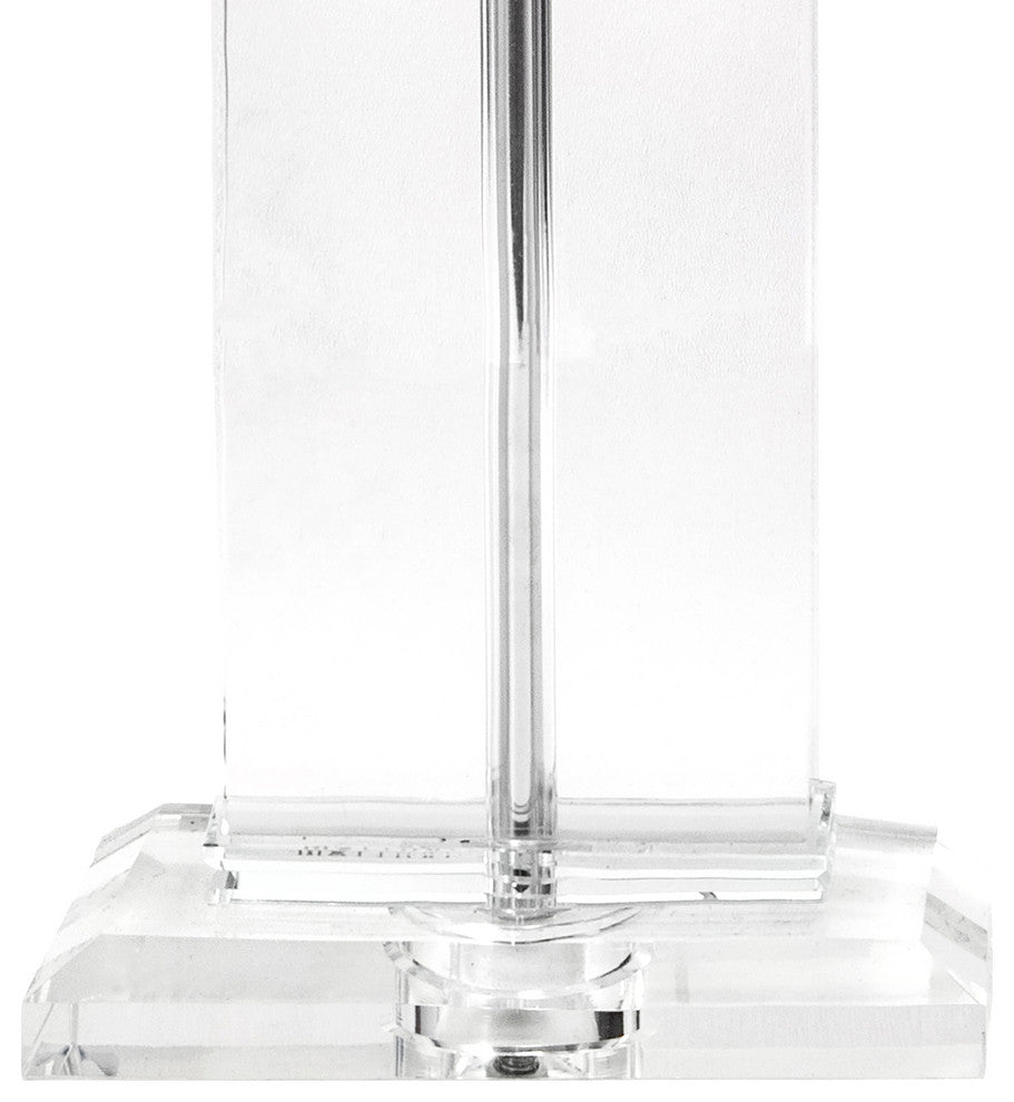 Nuloom 25" Helena Crystal Ionic Column Cotton Shade Clear Table Lamp