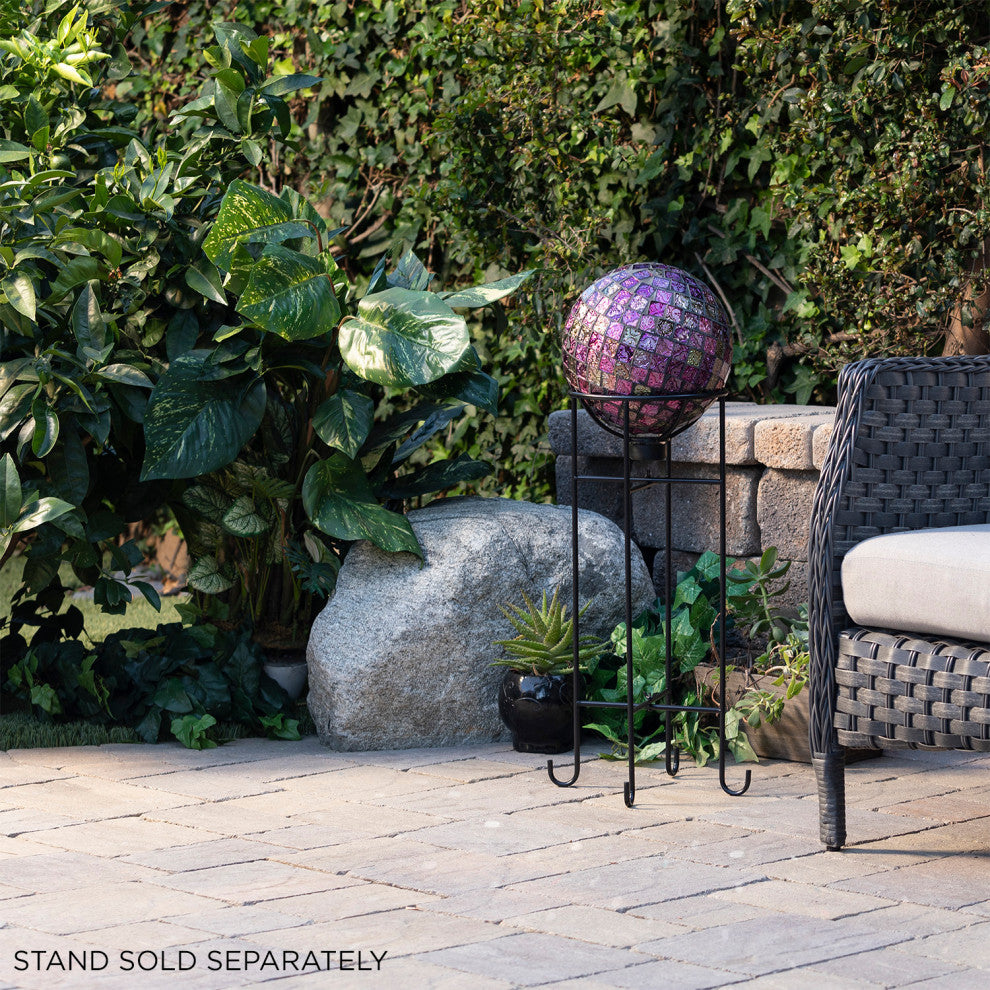 Alpine Violet Mosaic Gazing Globe, 11"Tall