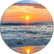 Beautiful Sunrise Over The Horizon., Beach Disc Metal Wall Art, 23"