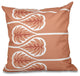Fern 1, Floral Outdoor Pillow, Coral, 20"x20"