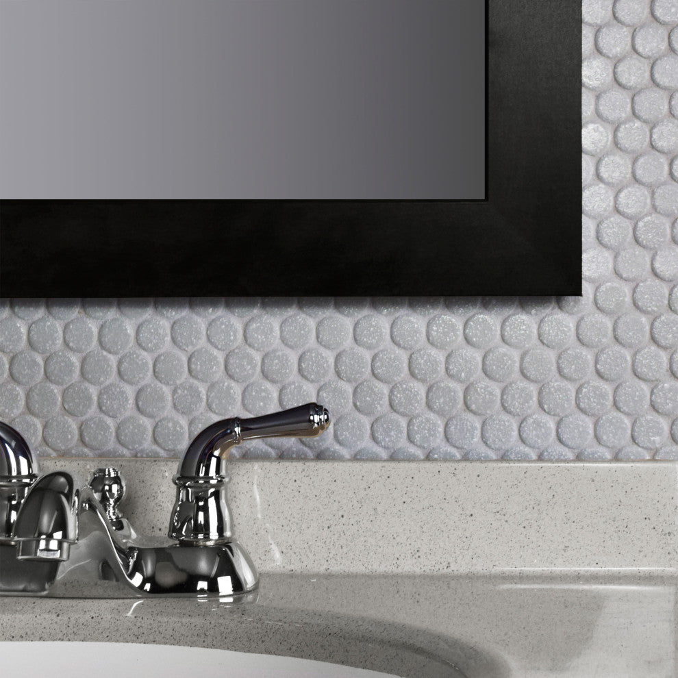 Hudson Penny Porcelain Mosaic Floor and Wall Tile, Crystalline Grey