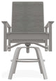 Leeward Sling Balcony Height Outdoor Swivel Armchair, Sicily/Warm Gray