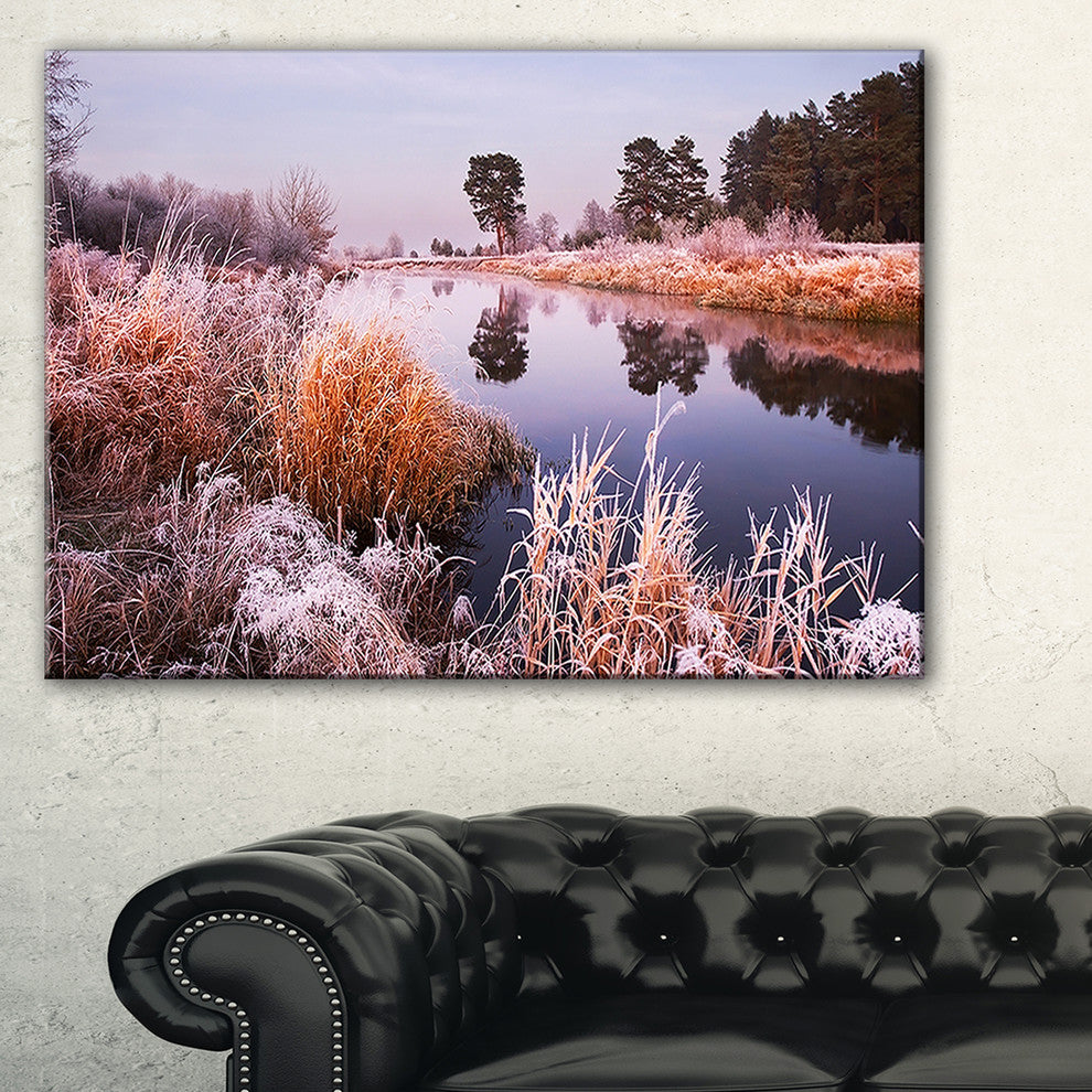 "Fairy Autumn Dawn Panorama" Landscape Print Wall Artwork, 1 Panel, 60"x28"