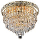 Elegant Tranquil Flush Mount, Gold Finish With Royal Cut Crystal