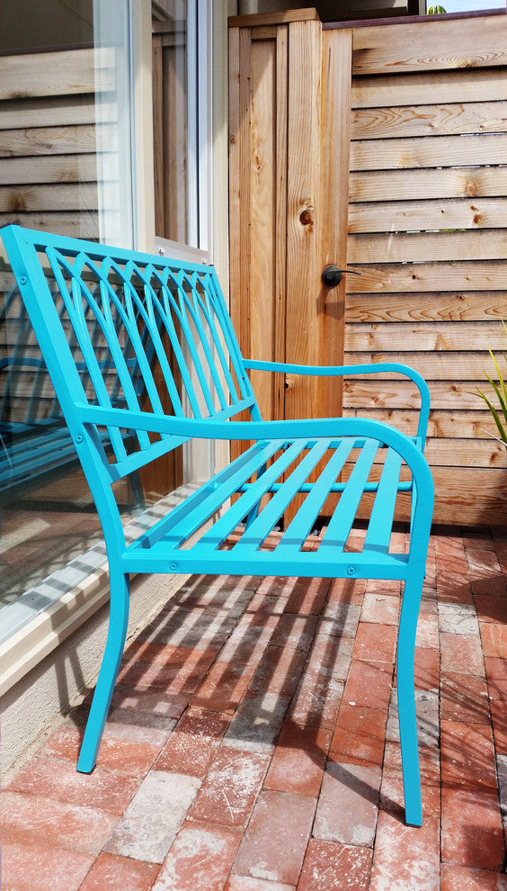 Lakeside Steel Bench, Soho Blue
