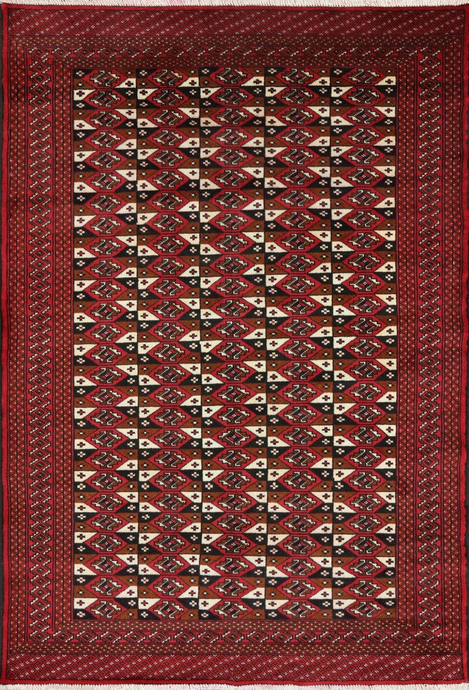 Persian Balouch Oriental Wool On Wool Area Rug 4'x6', W2319