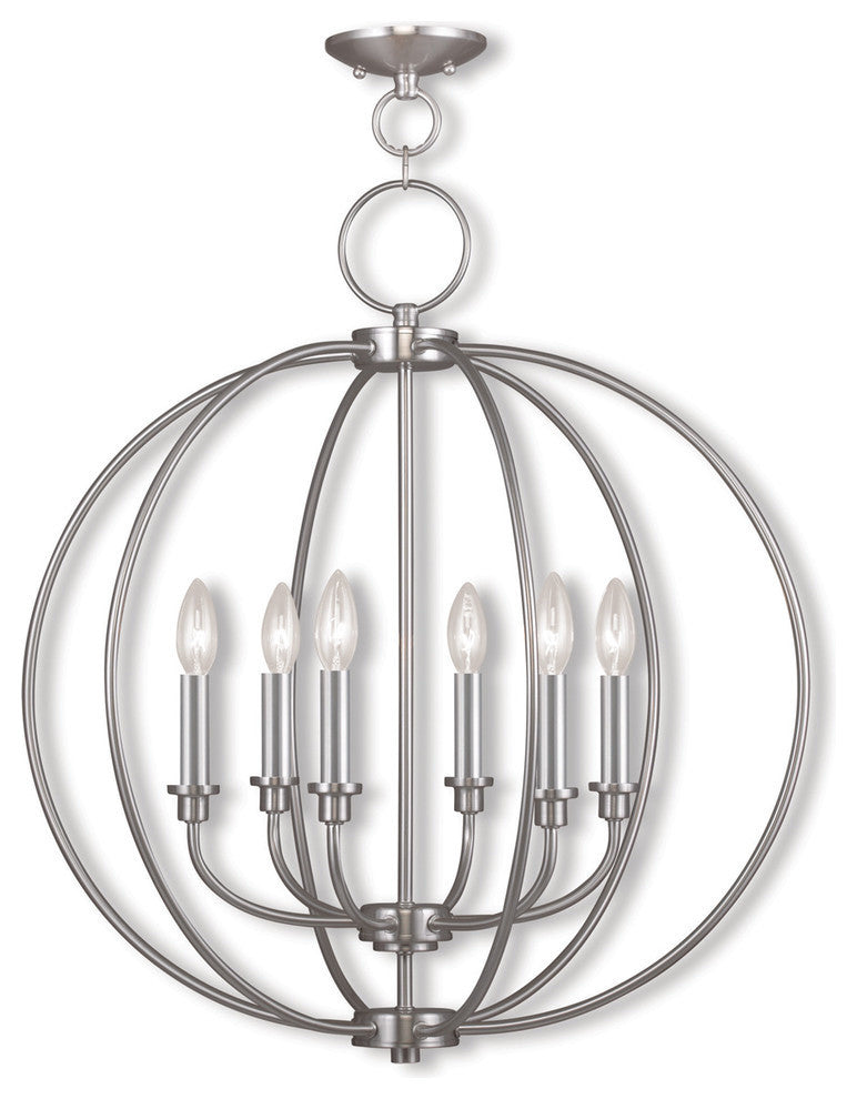 Milania Chandelier, Brushed Nickel