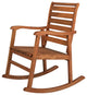 Carey Modern Slat-Back Acacia Wood Patio Outdoor Rocking Chair, Teak