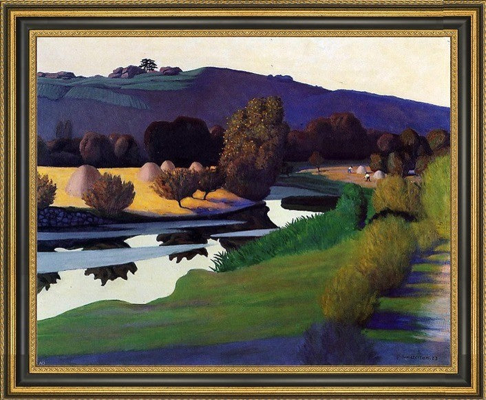 Felix Vallotton Evening on the Loire - 20" x 25" Framed Premium Canvas Print