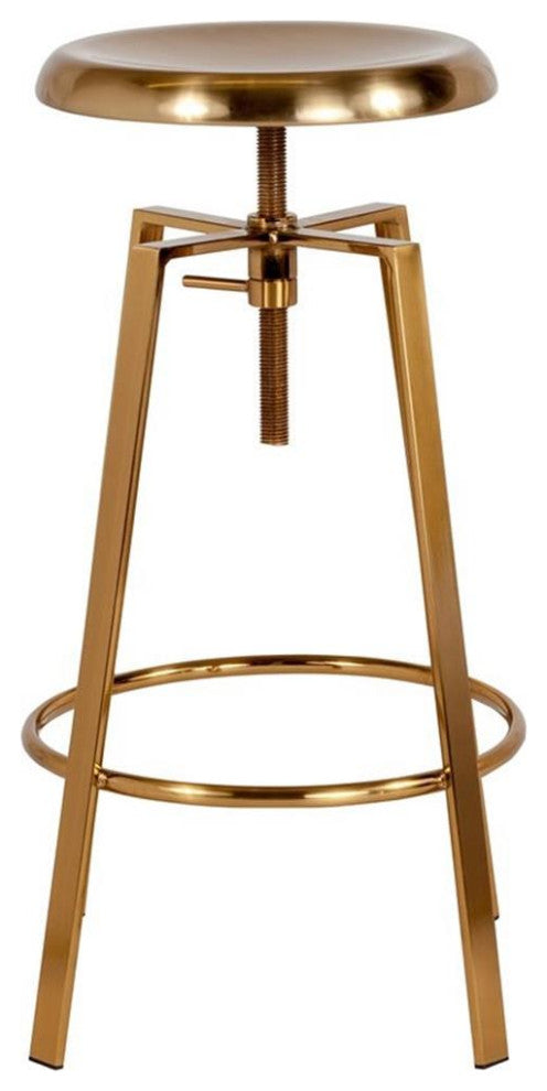 Flash Furniture Toledo Metal Adjustable Bar Stool in Gold