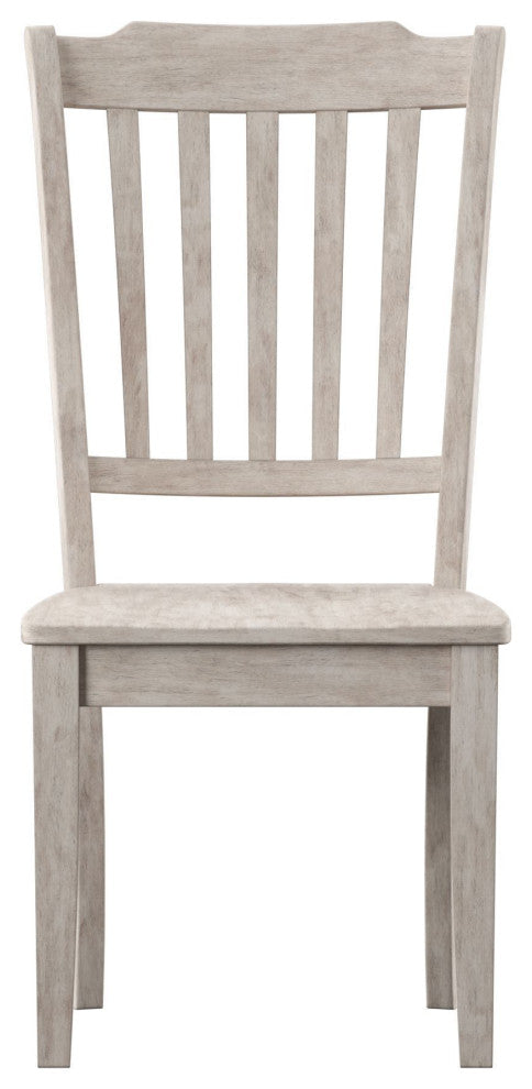Arbor Hill Slat Back Wood Dining Chair, Set of 2, Antique White