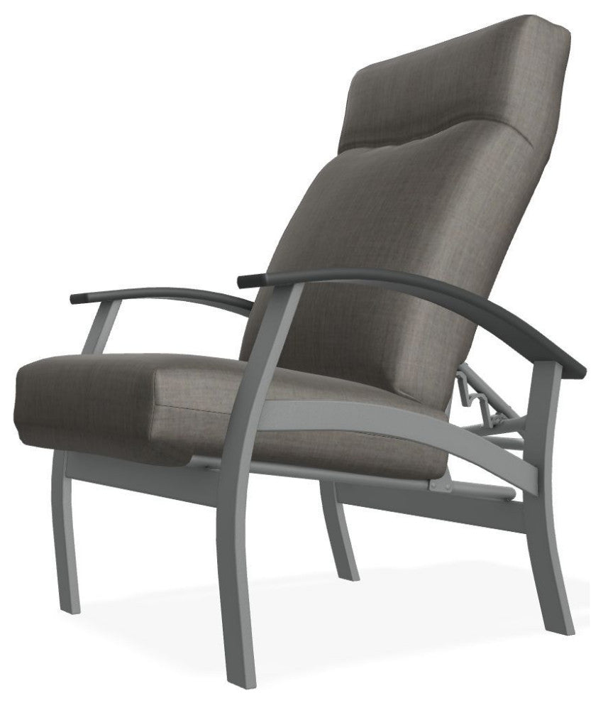 Belle Isle Cushion Outdoor Adjustable Back Chair, Cast Silver/Graphite