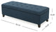 GDF Studio Sterling Fabric Tufted Storage Ottoman, Dark Blue