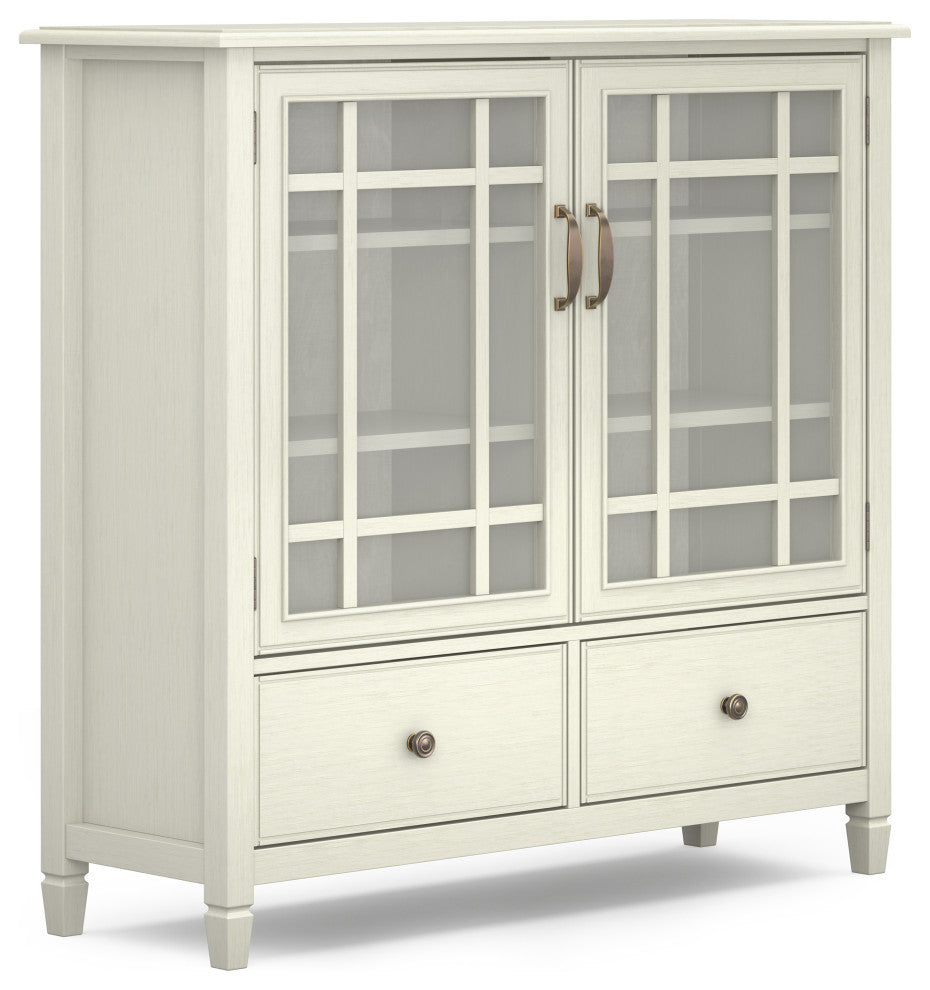 Connaught Solid Wood Tall Storage Cabinet, Antique White