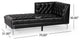 Bluffton Contemporary Tufted One Armed Chaise Lounge, Midnight + Silver