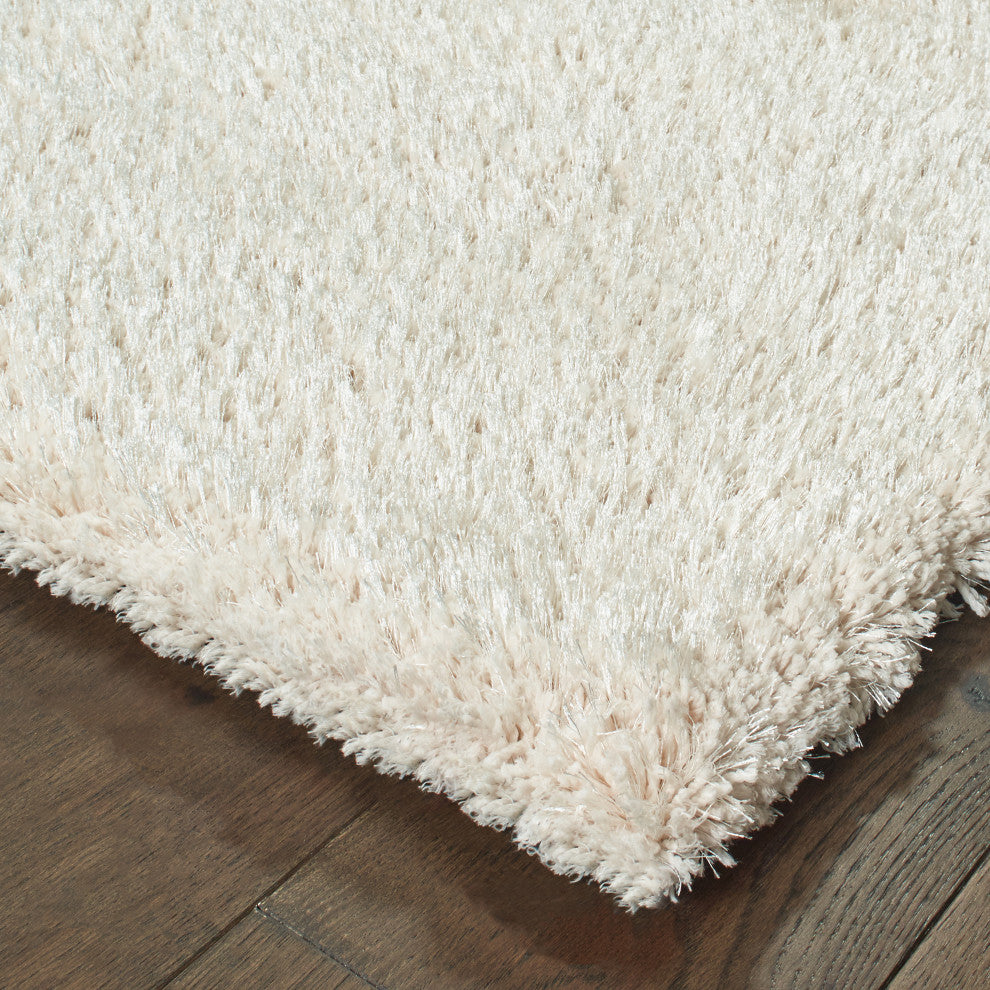 Milan Shag Shag Ivory Rug, 5'x7'