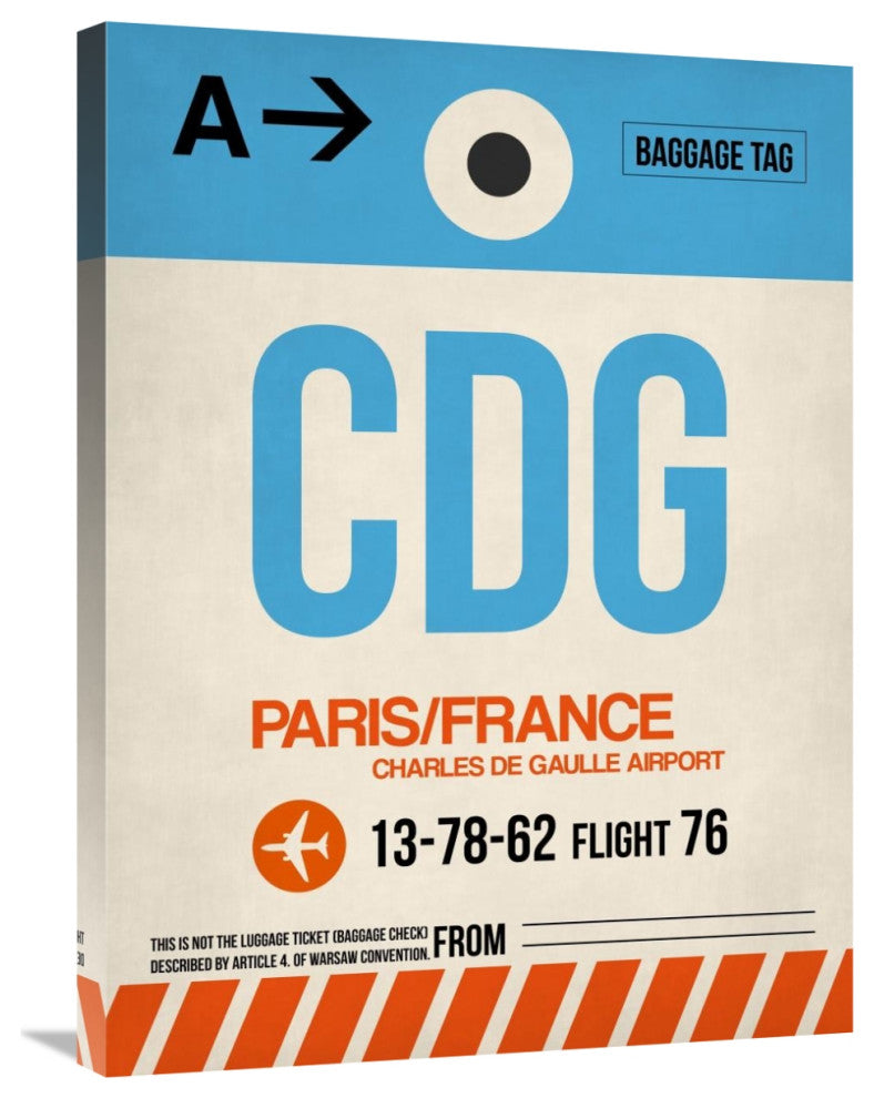 "CDG Paris Luggage Tag 2" Fine Art Print